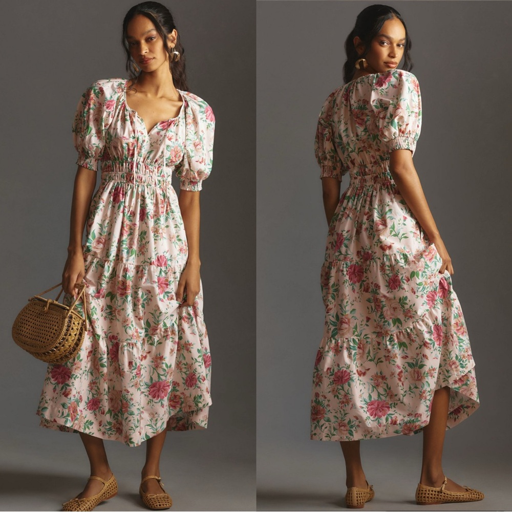 Anthropologie The Somerset Maxi Dress Puff Dress